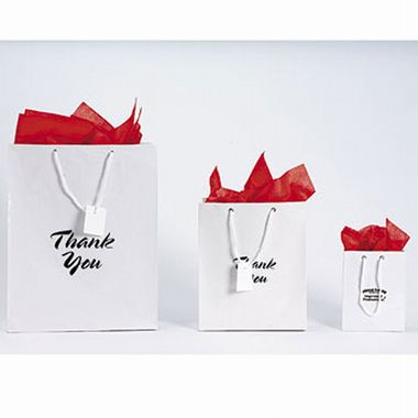 Medium White Gift Bags (Imprinted) | Fun Impressions