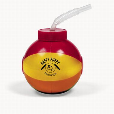 Beach Ball-Shaped Cup with straw