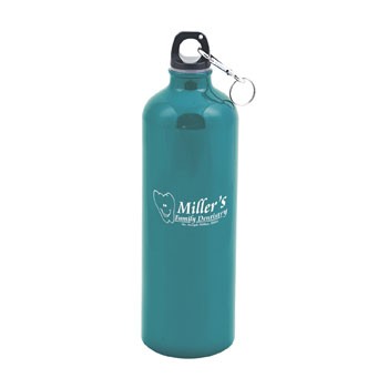 Teal 32oz Aluminum Water bottle with Carabiner