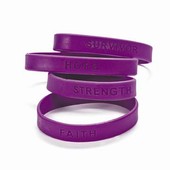 Purple Ribbon Sayings Bracelets - BULK