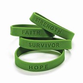 Green Ribbon Sayings Bracelets - BULK