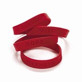 Red Ribbon Sayings Bracelets - BULK
