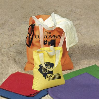 12 3/4" Canvas Asst Color Tote Bags | Fun Impressions