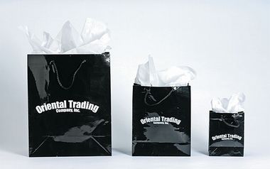 Medium Black Gift Bags (Imprinted) | Fun Impressions