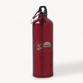 32 oz. Aluminum Water Bottle with Carabiner - Red