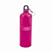 Pink 32 oz Aluminum Water Bottle w Carabiner